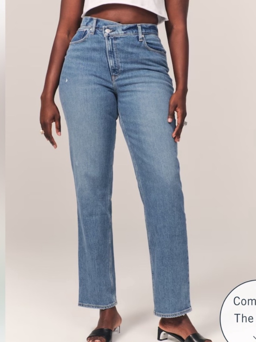 Abercrombie & Fitch Light Blue Ultra HighRise 90s Straight Jeans 25XS Curve Love